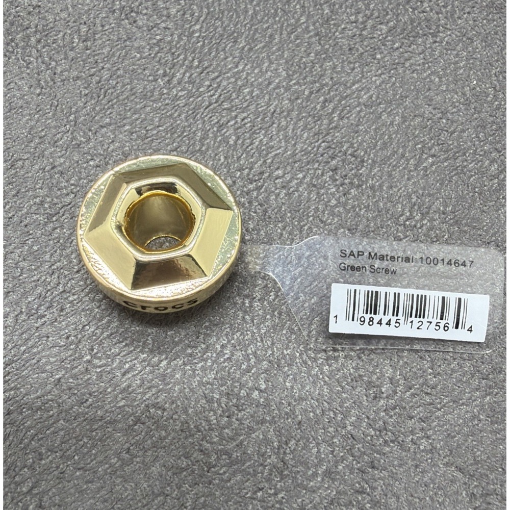 Crocs Jibbitz Hardware Screw Palnut Nut Gold Toned Shoe Charm